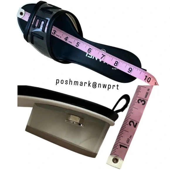 CHANEL 💯 Logo PVC Slides Sandals Mules Transparent Clear Black 37 7 Box Bag SS19 - Picture 13 of 17